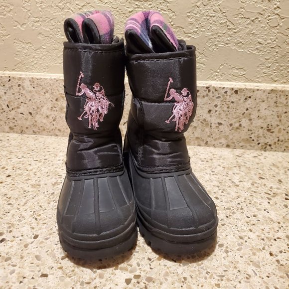 Us Polo Assn Girls Snow Boots Size M 